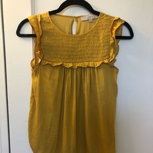 LOFT Babydoll Mustard Shirt